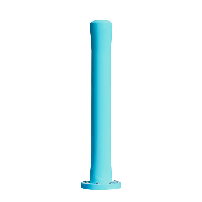 Small Rain Stick Portable Splash Pad Water Play Feature – tall blue cylindrical water spray post for backyard splash pads.