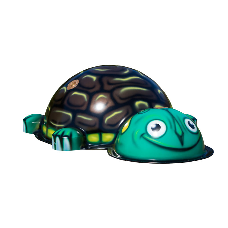 Small Turtle Mobile Splash Pad water play feature with smiling face and colorful shell, product image on white background.