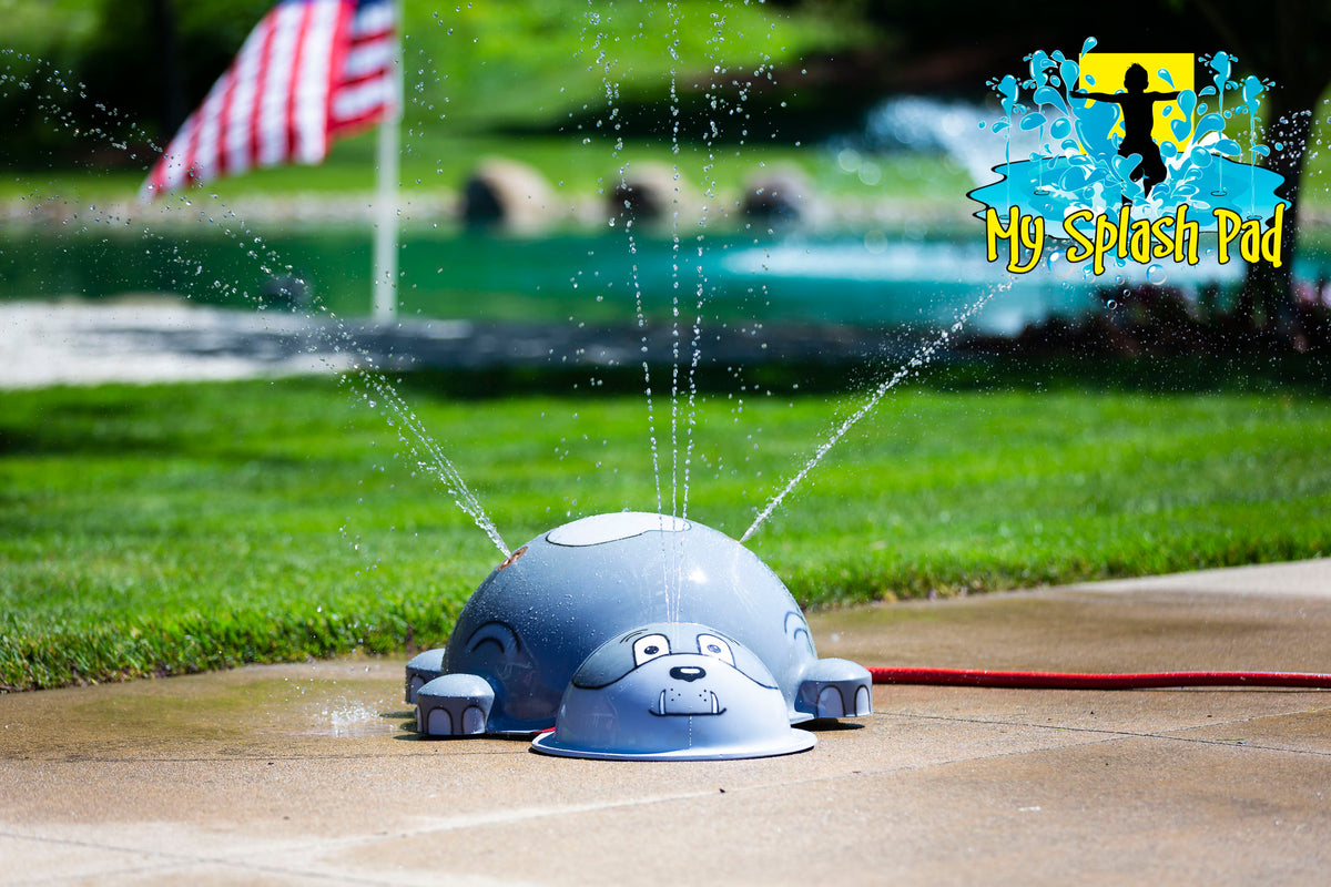Small Spike Dog Water Play Features by My portable splash pad.